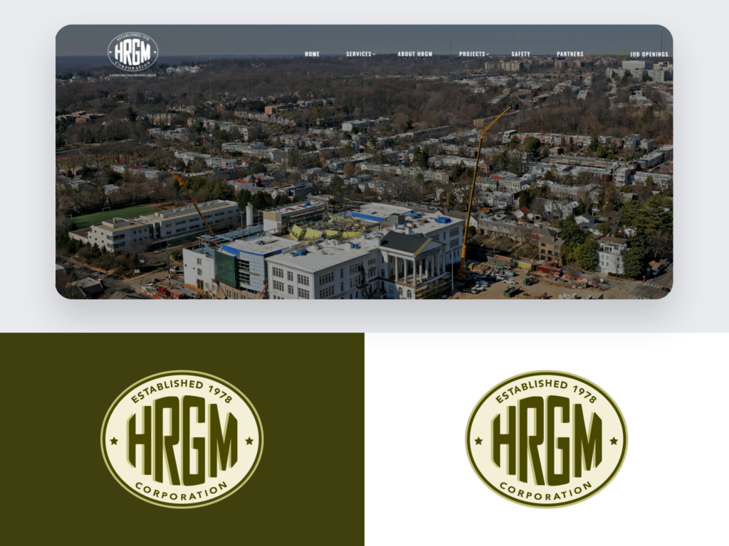 hrgm logo shown on different backgrounds